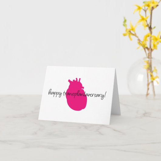 Happy Heart Transplantaversary Script Notecard Kaart (Gele Bloem)