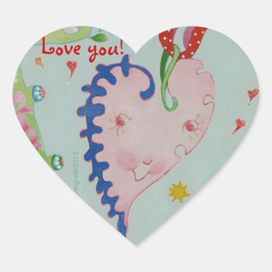 Happy Heart valentijn sticker (Voorkant)