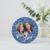 Happy Hearts 13th Twin Birthday Party-uitnodiginge Kaart (Staand voorkant)