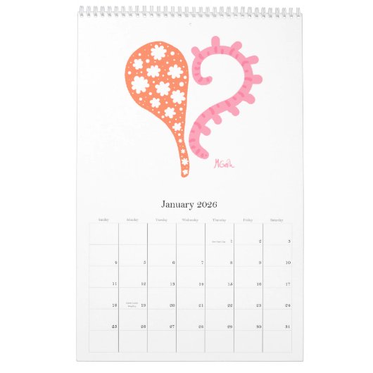 Happy Hearts 2026 Kalender (Jan 2026)