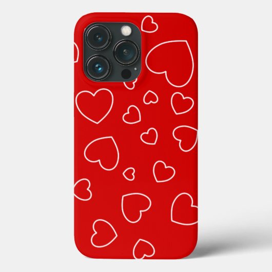 Happy Hearts 3 - Rood Case-Mate iPhone Hoesje (Achterkant)