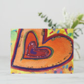 Happy Hearts Aangepaste uitnodigingen of uitnodigi (Staand voorkant)