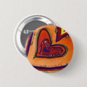 Happy Hearts Art Button of Pendant Pins (Voorkant /achterkant)