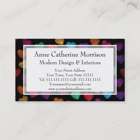 Happy Hearts Babysitter, Child Care, Designer Visitekaartje (Voorkant)