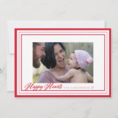 Happy Hearts Border Valentijnsdag Fotokaart (Voorkant)