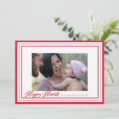 Happy Hearts Border Valentijnsdag Fotokaart (Staand voorkant)