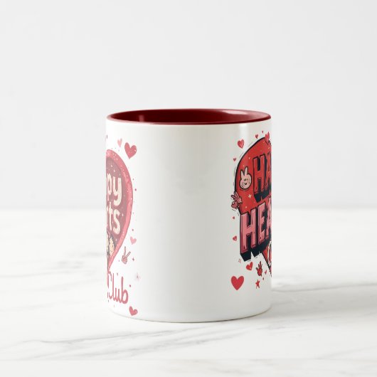 Happy Hearts Club - Valentijnsdag Mok met Retro (Center)