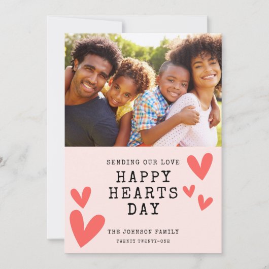 Happy Hearts Day Foto plat Feestdagenkaart (Voorkant)