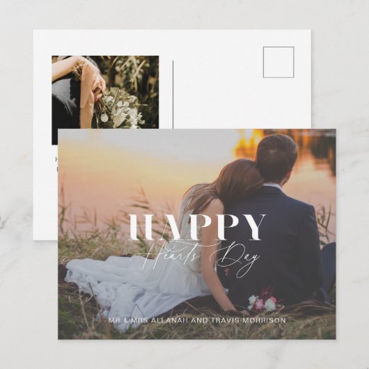 Happy Hearts Day Foto Valentijnsdag Briefkaart (Voorkant / Achterkant)