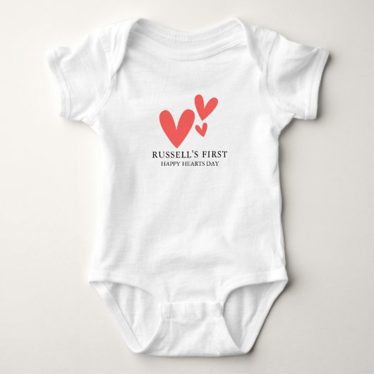 Happy Hearts Day Persoonlijk Romper (Voorkant)