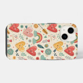 Happy Hearts - grillige Valentijnsdag iPhone Hoesje (Achterkant horizontaal)