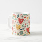 Happy Hearts - grillige Valentijnsdag Koffiemok (Voorkant links)