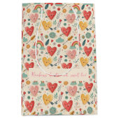 Happy Hearts - grillige Valentijnsdag Medium Cadeauzakje (Voorkant)