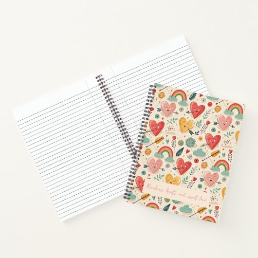 Happy Hearts - grillige Valentijnsdag Notitieboek (Binnen)