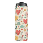 Happy Hearts - grillige Valentijnsdag Thermosbeker (Voorkant)