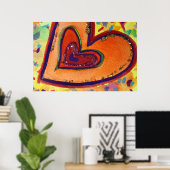 Happy Hearts Painting Art Poster Print (Thuiskantoor)