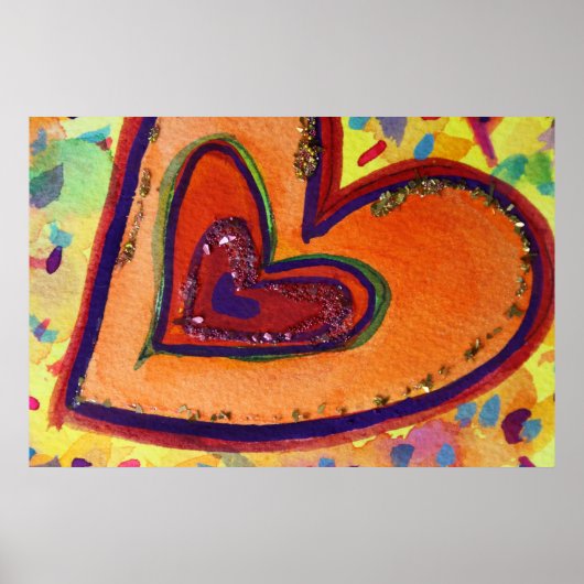 Happy Hearts Painting Art Poster Print (Voorkant)