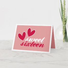 Happy Hearts Sweet Sixteen Birthday Bedankkaart