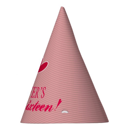 Happy Hearts Sweet Sixteen Birthday Feesthoedjes (Rechts)