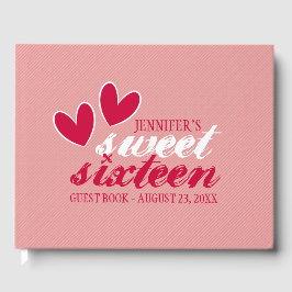 Happy Hearts Sweet Sixteen Birthday Guest Book Gastenboek
