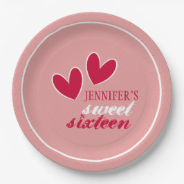 Happy Hearts Sweet Sixteen Papieren Bordje