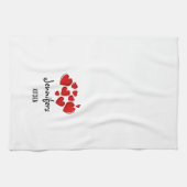 Happy Hearts Valentijn Custom Kitchen Towel Theedoek (Horizontaal)