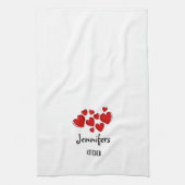 Happy Hearts Valentijn Custom Kitchen Towel Theedoek (Verticaal)
