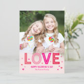 Happy Hearts Valentijnsdag-fotokaart Feestdagenkaart (Staand voorkant)