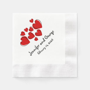 Happy Hearts Valentijnsdag Wedding Napkins Servet