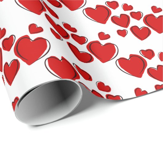 Happy Hearts Valentijnsdag Wrapping Paper Cadeaupapier (Rol Hoek)