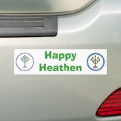 Happy Heathen Bumpersticker - met Heathenry logo (Op auto)