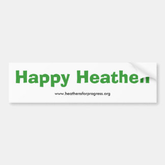 Happy Heathen Bumpersticker - met webadres