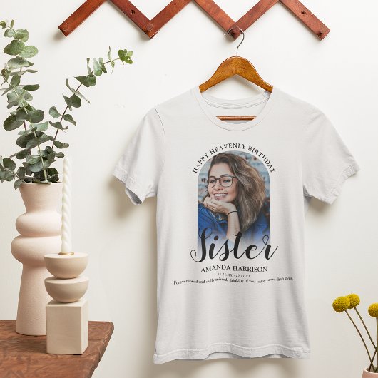 Happy Heavenly Birthday | Foto Memorial T-Shirt
