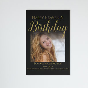 Happy Heavenly Birthday Photo Memorial Fotoplaat