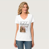 Happy Heavenly Birthday Photo Memorial T-Shirt (Voorkant volledig)