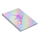 Happy hech vliegt op broomstoktekening notitieboek (Rechterzijde)