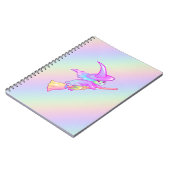 Happy hech vliegt op broomstoktekening notitieboek (Linkerzijde)