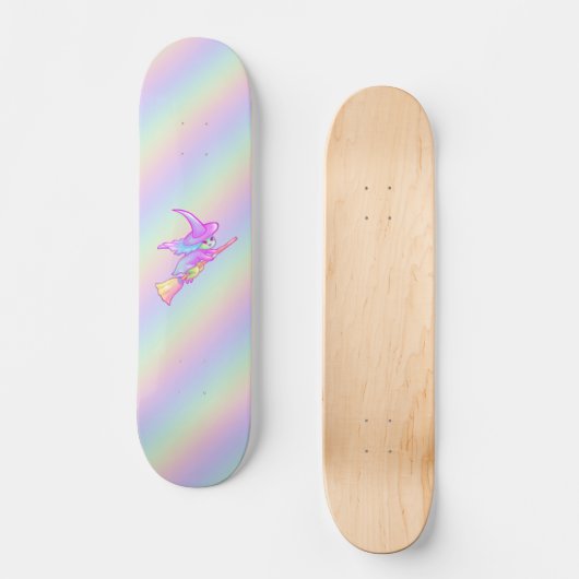 Happy hech vliegt op broomstoktekening persoonlijk skateboard (Voorkant)