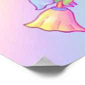 Happy hech vliegt op broomstoktekening poster (Hoek)