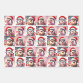 Happy Hedgehog Candy Cane Kerstcadeauverpakking Inpakpapier Vel (Voorkant 2)