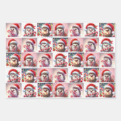 Happy Hedgehog Candy Cane Kerstcadeauverpakking Inpakpapier Vel (Voorkant)