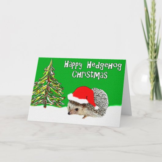 Happy Hedgehog Christmas Wenskaart Feestdagen Kaart (Voorkant)