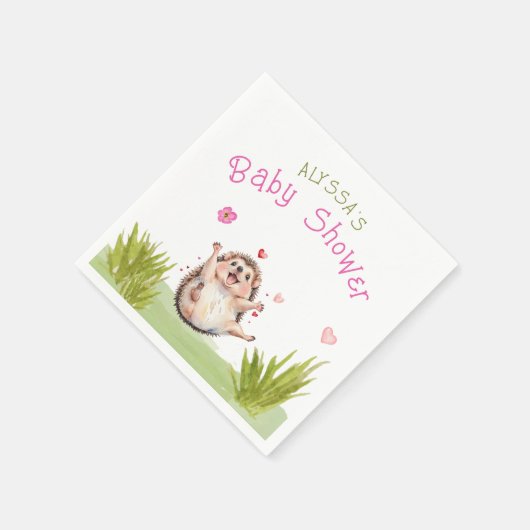 Happy Hedgehog Garden Party Baby shower Servet (Hoek)