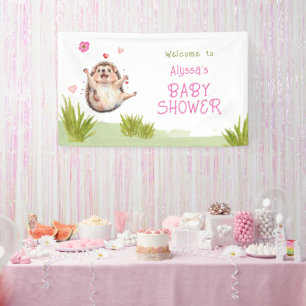 Happy Hedgehog Garden Party Baby shower Welkom Spandoek