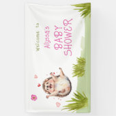 Happy Hedgehog Garden Party Baby shower Welkom Spandoek (Verticaal)