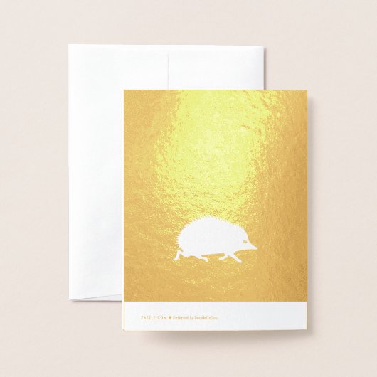 Happy Hedgehog Golden bedankbriefjes Folie Kaarten (Met envelop)