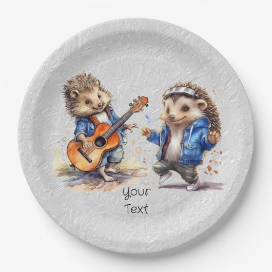 Happy Hedgehog Waterverf Papier Bord (Voorkant)