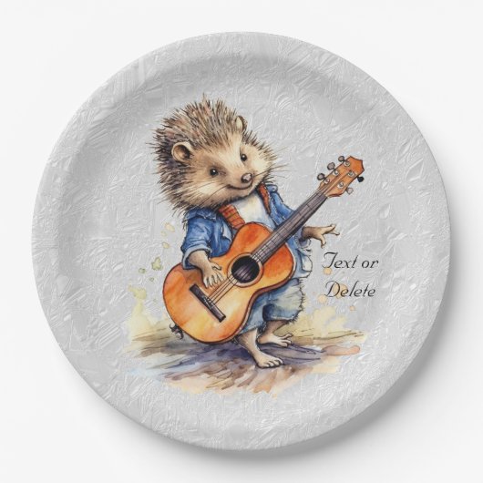 Happy Hedgehog Waterverf Papier Bord (Voorkant)