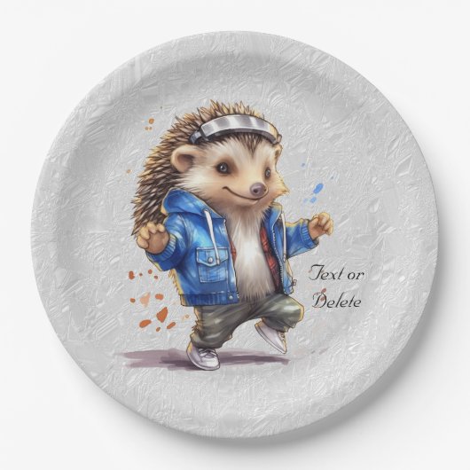 Happy Hedgehog Waterverf Papier Bord (Voorkant)