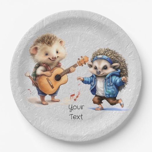 Happy Hedgehog Waterverf Papier Bord (Voorkant)